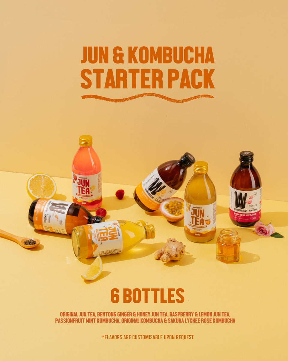 Jun Kombucha Starter Pack 6 Bottles